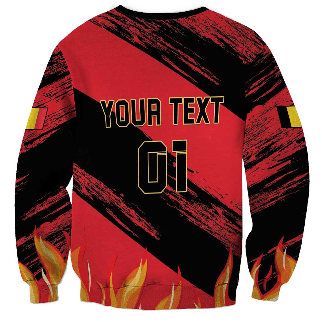 Unisex black and red football sweatshirt with YOUR TEXT and 01 print