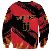 Unisex black and red football sweatshirt with YOUR TEXT and 01 print
