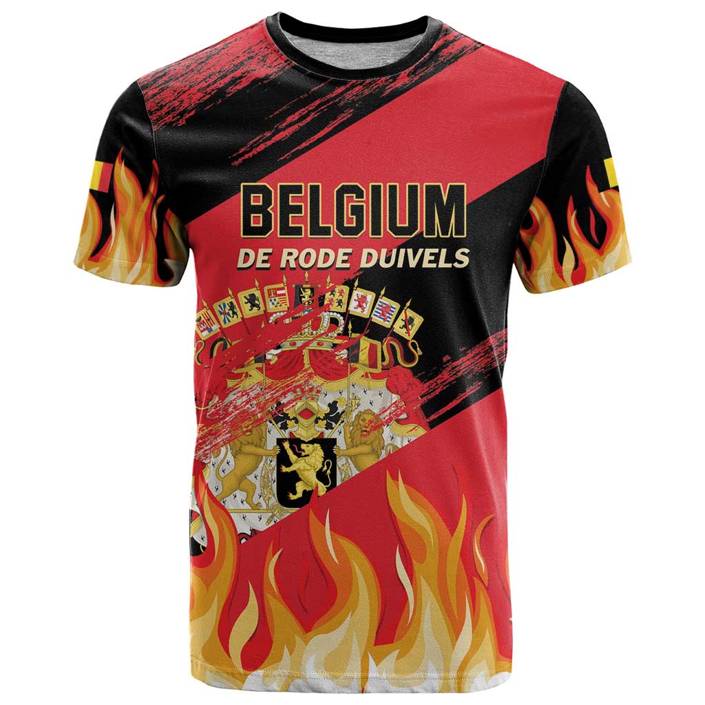 Custom Belgium 2024 Football T Shirt Go De Rode Duivels - Wonder Print Shop