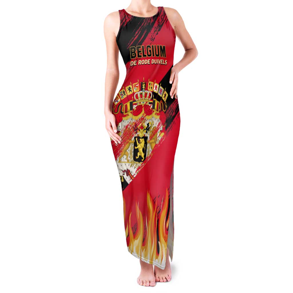 Custom Belgium 2024 Football Tank Maxi Dress Go De Rode Duivels - Wonder Print Shop