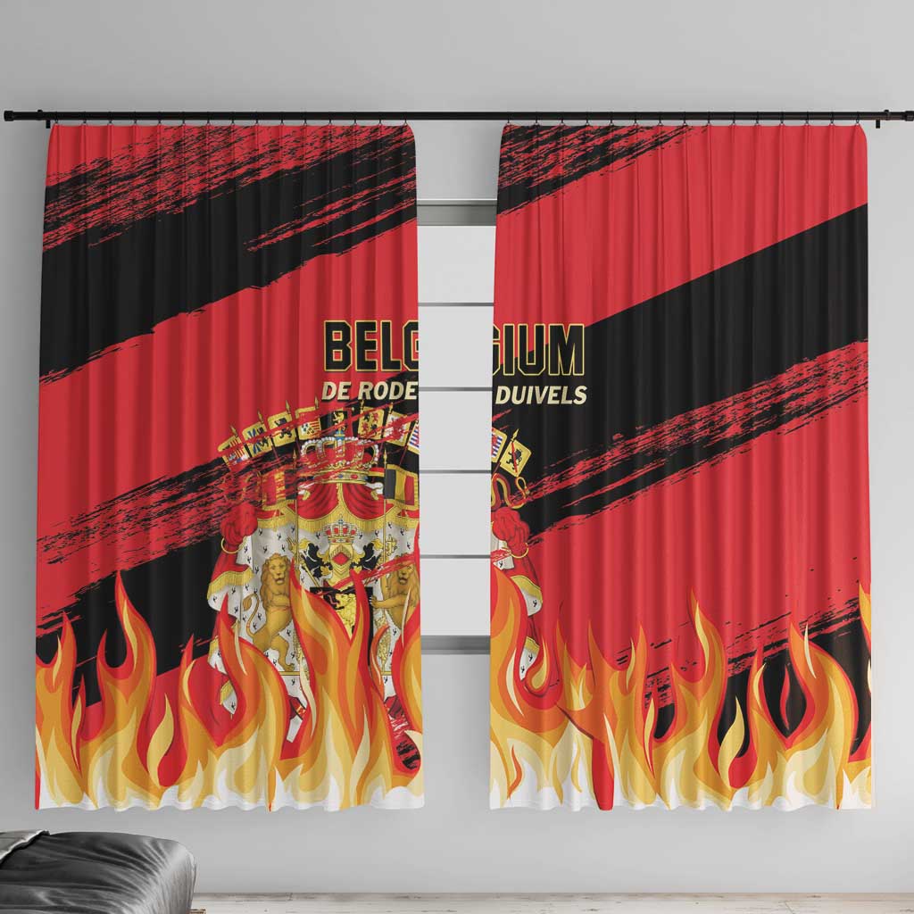 Belgium 2024 Football Window Curtain Go De Rode Duivels - Wonder Print Shop