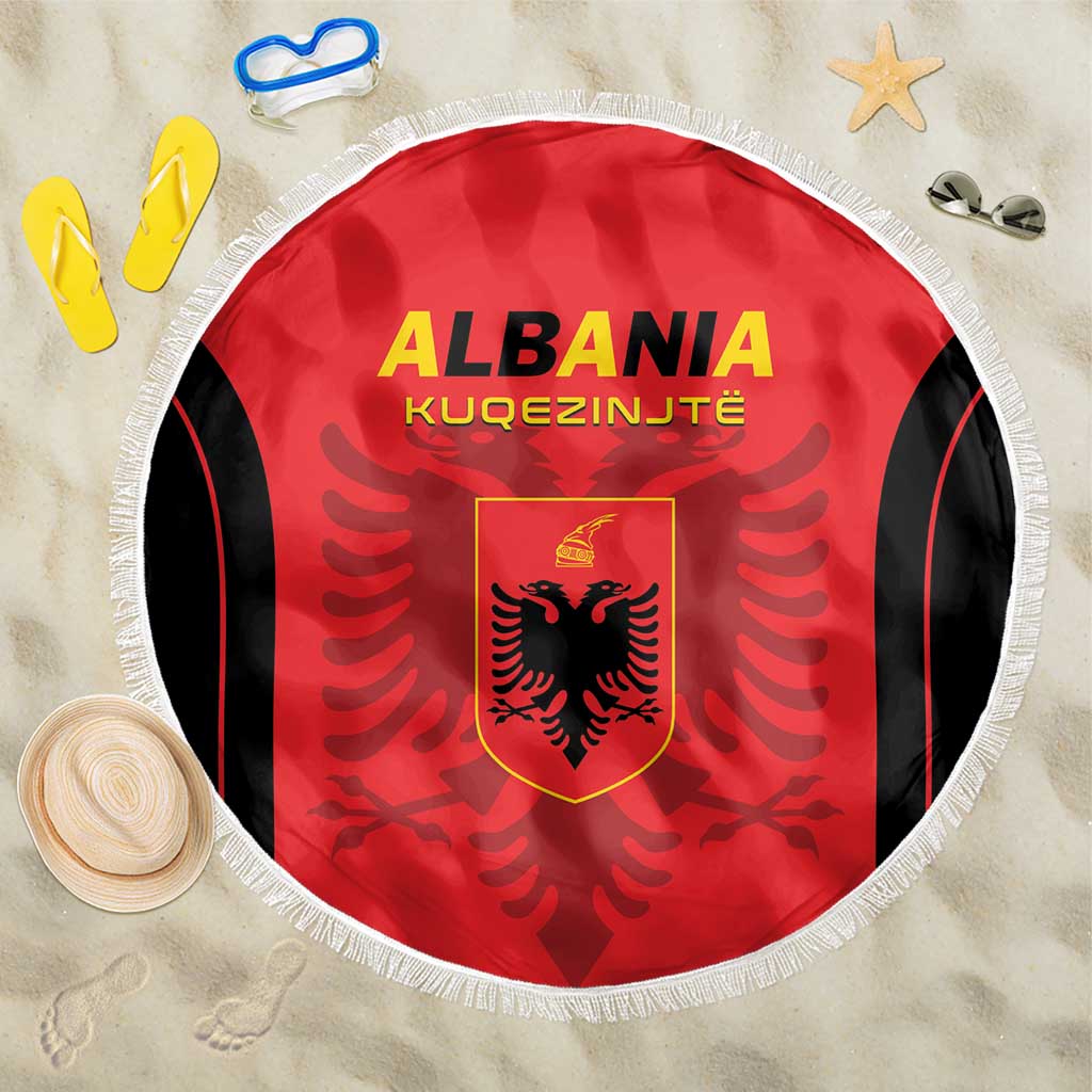 Albania 2024 Football Beach Blanket Come On Kuqezinjte - Wonder Print Shop