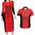 Custom Albania 2024 Football Couples Matching Long Sleeve Bodycon Dress and Hawaiian Shirt Come On Kuqezinjte - Wonder Print Shop