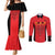 Custom Albania 2024 Football Couples Matching Mermaid Dress and Long Sleeve Button Shirt Come On Kuqezinjte