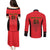 Custom Albania 2024 Football Couples Matching Puletasi and Long Sleeve Button Shirt Come On Kuqezinjte - Wonder Print Shop