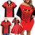 Custom Albania 2024 Football Family Matching Off Shoulder Short Dress and Hawaiian Shirt Come On Kuqezinjte - Wonder Print Shop