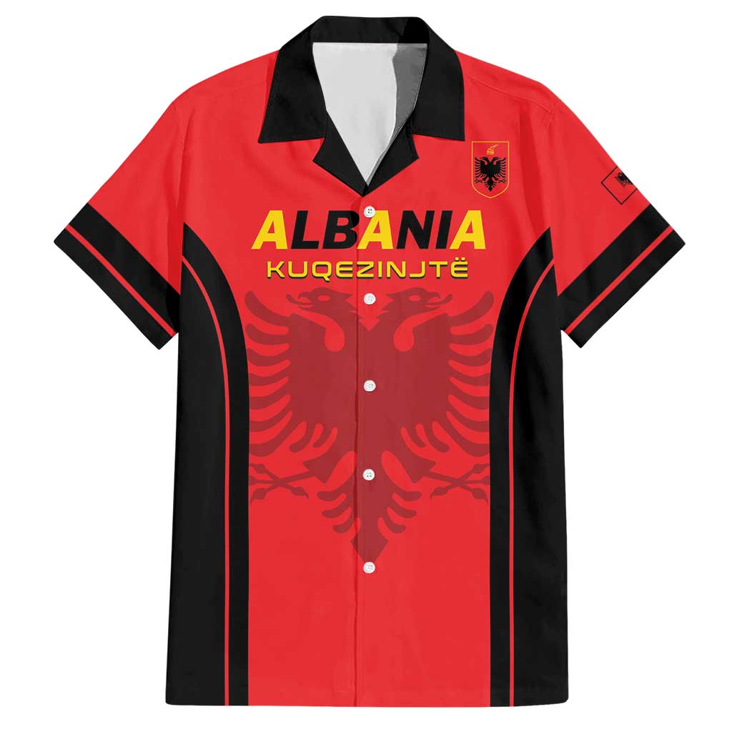 Custom Albania 2024 Football Hawaiian Shirt Come On Kuqezinjte - Wonder Print Shop