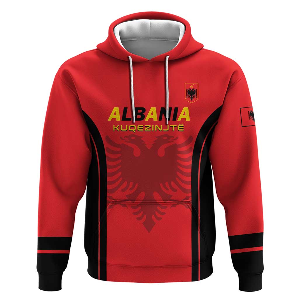 Custom Albania 2024 Football Hoodie Come On Kuqezinjte - Wonder Print Shop