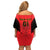 Custom Albania 2024 Football Off Shoulder Short Dress Come On Kuqezinjte - Wonder Print Shop