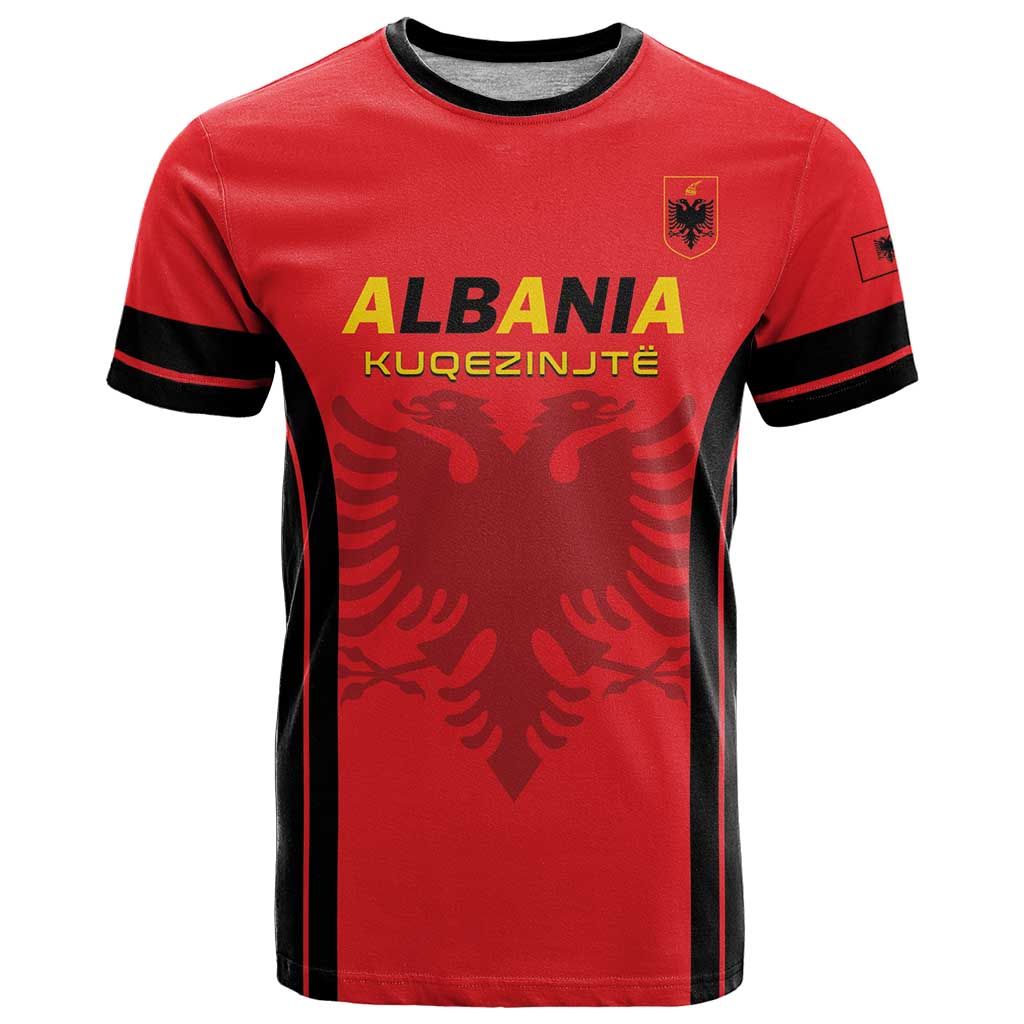 Custom Albania 2024 Football T Shirt Come On Kuqezinjte - Wonder Print Shop