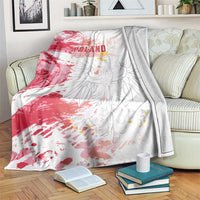 Poland football blanket in red and white, eagle crest design with POLAND FOOTBALL logo