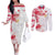 Custom Poland 2024 Football Couples Matching Off The Shoulder Long Sleeve Dress and Long Sleeve Button Shirt Orly Go Champions