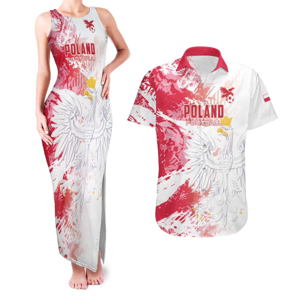 Custom Poland 2024 Football Couples Matching Tank Maxi Dress and Hawaiian Shirt Orly Go Champions - Wonder Print Shop