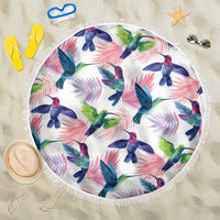 Hummingbirds Colorful Beach Blanket Unique Stylized - Wonder Print Shop
