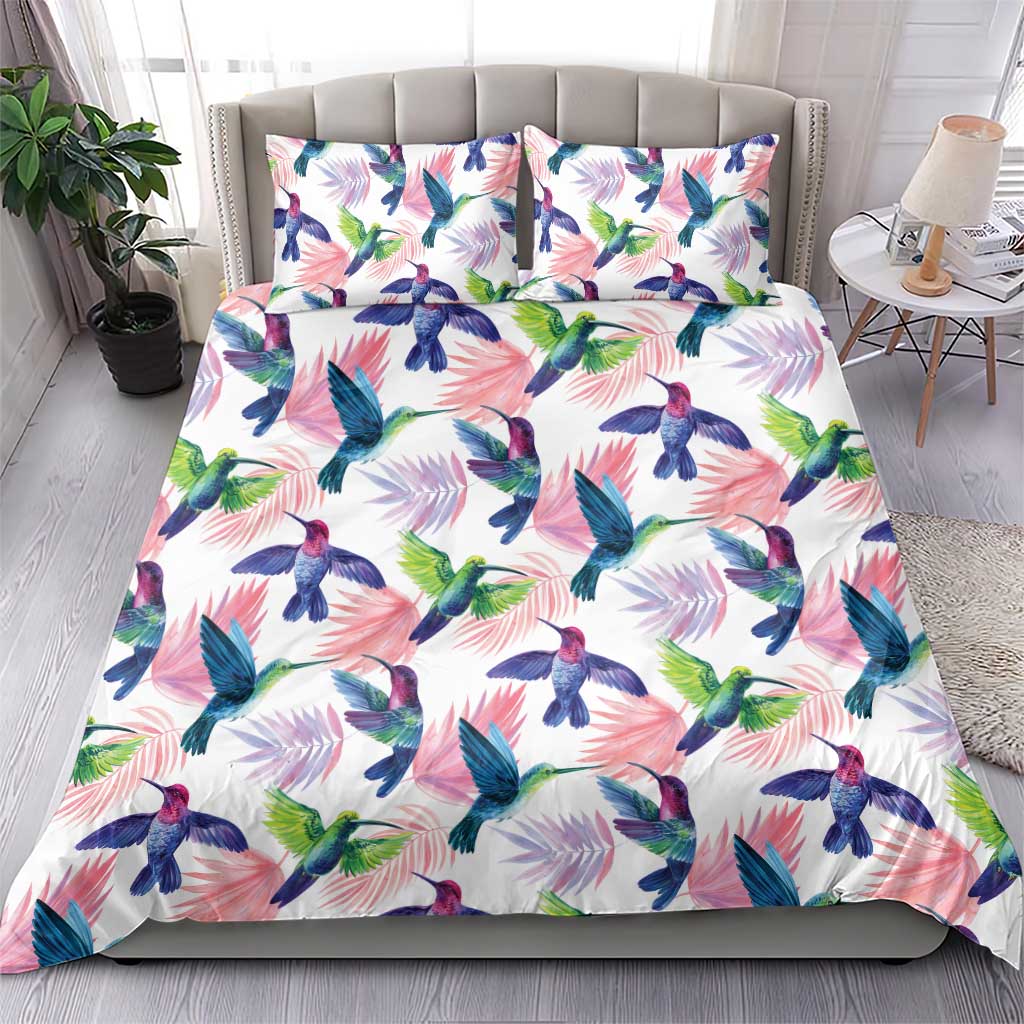 Hummingbirds Colorful Bedding Set Unique Stylized - Wonder Print Shop