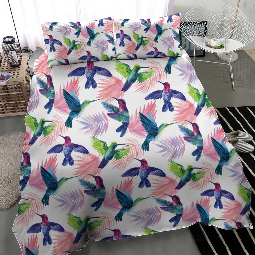 Hummingbirds Colorful Bedding Set Unique Stylized - Wonder Print Shop