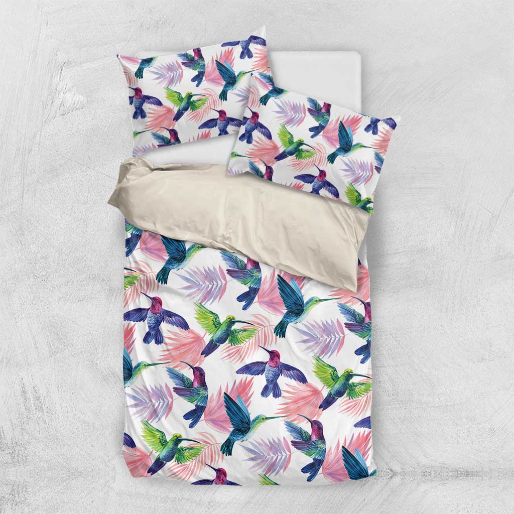Hummingbirds Colorful Bedding Set Unique Stylized - Wonder Print Shop