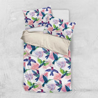 Hummingbirds Colorful Bedding Set Unique Stylized - Wonder Print Shop