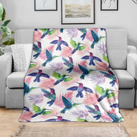 Hummingbirds Colorful Blanket Unique Stylized - Wonder Print Shop