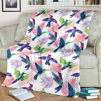 Hummingbirds Colorful Blanket Unique Stylized - Wonder Print Shop