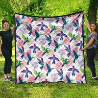 Hummingbirds Colorful Quilt Unique Stylized - Wonder Print Shop