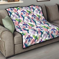 Hummingbirds Colorful Quilt Unique Stylized - Wonder Print Shop