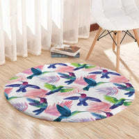 Hummingbirds Colorful Round Carpet Unique Stylized - Wonder Print Shop