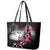 At Halloween We Think Pink Leather Tote Bag Pink Ribbon Butterflies