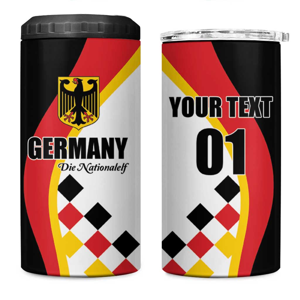 Custom Germany Football 4 in 1 Can Cooler Tumbler Auf gehts Deutschland Girls - Wonder Print Shop