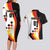 Custom Germany Football Couples Matching Long Sleeve Bodycon Dress and Hawaiian Shirt Auf gehts Deutschland Girls - Wonder Print Shop