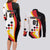 Custom Germany Football Couples Matching Long Sleeve Bodycon Dress and Long Sleeve Button Shirt Auf gehts Deutschland Girls - Wonder Print Shop