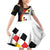 Custom Germany Football Family Matching Off Shoulder Short Dress and Hawaiian Shirt Auf gehts Deutschland Girls - Wonder Print Shop