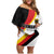 Custom Germany Football Family Matching Off Shoulder Short Dress and Hawaiian Shirt Auf gehts Deutschland Girls - Wonder Print Shop