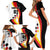 Custom Germany Football Family Matching Short Sleeve Bodycon Dress and Hawaiian Shirt Auf gehts Deutschland Girls - Wonder Print Shop