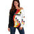 Custom Germany Football Off Shoulder Sweater Auf gehts Deutschland Girls - Wonder Print Shop