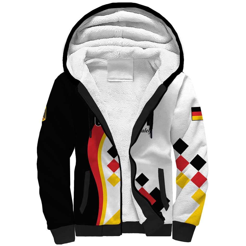 Custom Germany Football Sherpa Hoodie Auf gehts Deutschland Girls - Wonder Print Shop