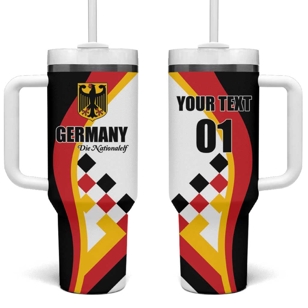 Custom Germany Football Tumbler With Handle Auf gehts Deutschland Girls - Wonder Print Shop