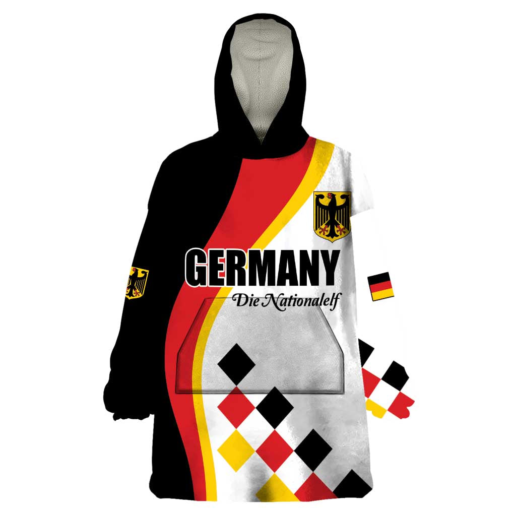 Custom Germany Football Wearable Blanket Hoodie Auf gehts Deutschland Girls - Wonder Print Shop