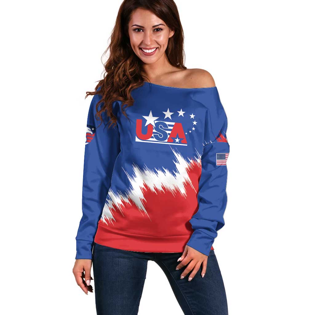 Custom USA Soccer Off Shoulder Sweater Always Possible Todo Es Posible - Wonder Print Shop