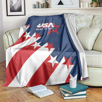 USA soccer themed blanket with large stars and red-white-blue flag graphics