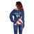 Custom USA Soccer Off Shoulder Sweater Play To Win - Wonder Print Shop