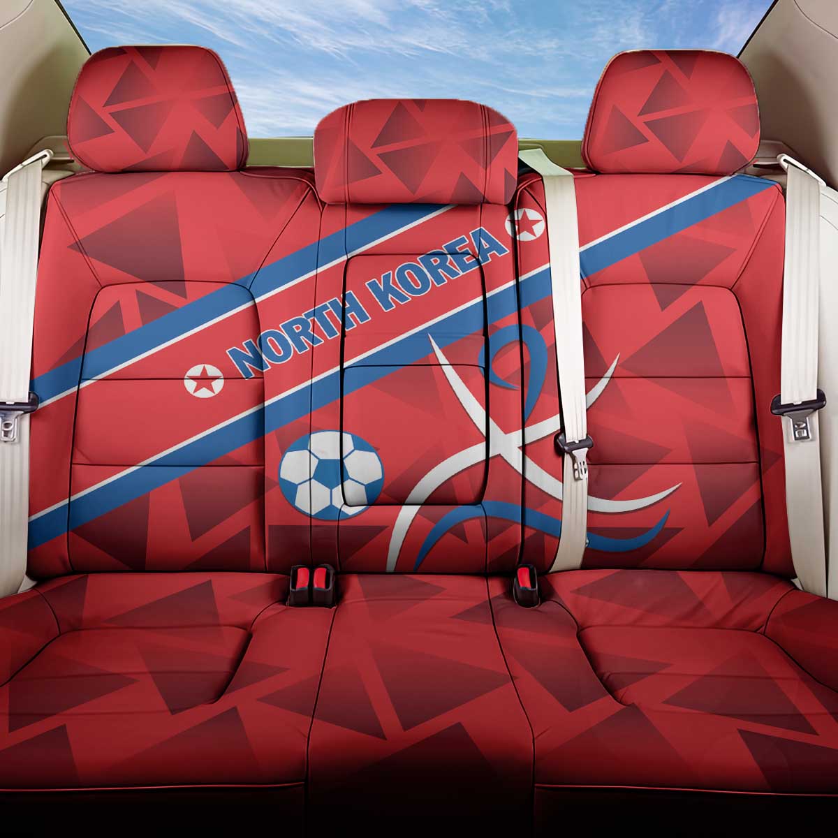 North Korea Football Back Car Seat Cover Go Champion - Wonder Print Shop