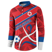 Red football button sweatshirt with blue yoke stripes and front country emblem graphic