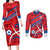 Custom North Korea Football Couples Matching Long Sleeve Bodycon Dress and Long Sleeve Button Shirt Go Champion - Wonder Print Shop