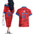 Custom North Korea Football Couples Matching Off The Shoulder Long Sleeve Dress and Hawaiian Shirt Go Champion - Wonder Print Shop