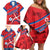 Custom North Korea Football Family Matching Off Shoulder Short Dress and Hawaiian Shirt Go Champion - Wonder Print Shop