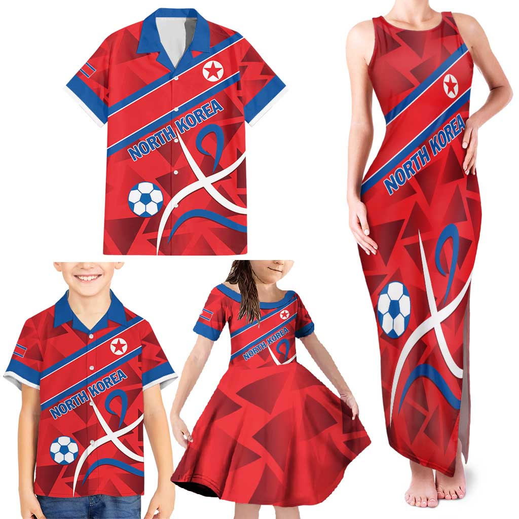 Custom North Korea Football Family Matching Tank Maxi Dress and Hawaiian Shirt Go Champion - Wonder Print Shop