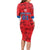 Custom North Korea Football Long Sleeve Bodycon Dress Go Champion - Wonder Print Shop