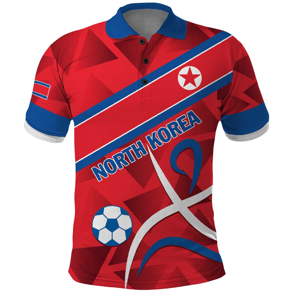 Custom North Korea Football Polo Shirt Go Champion - Wonder Print Shop