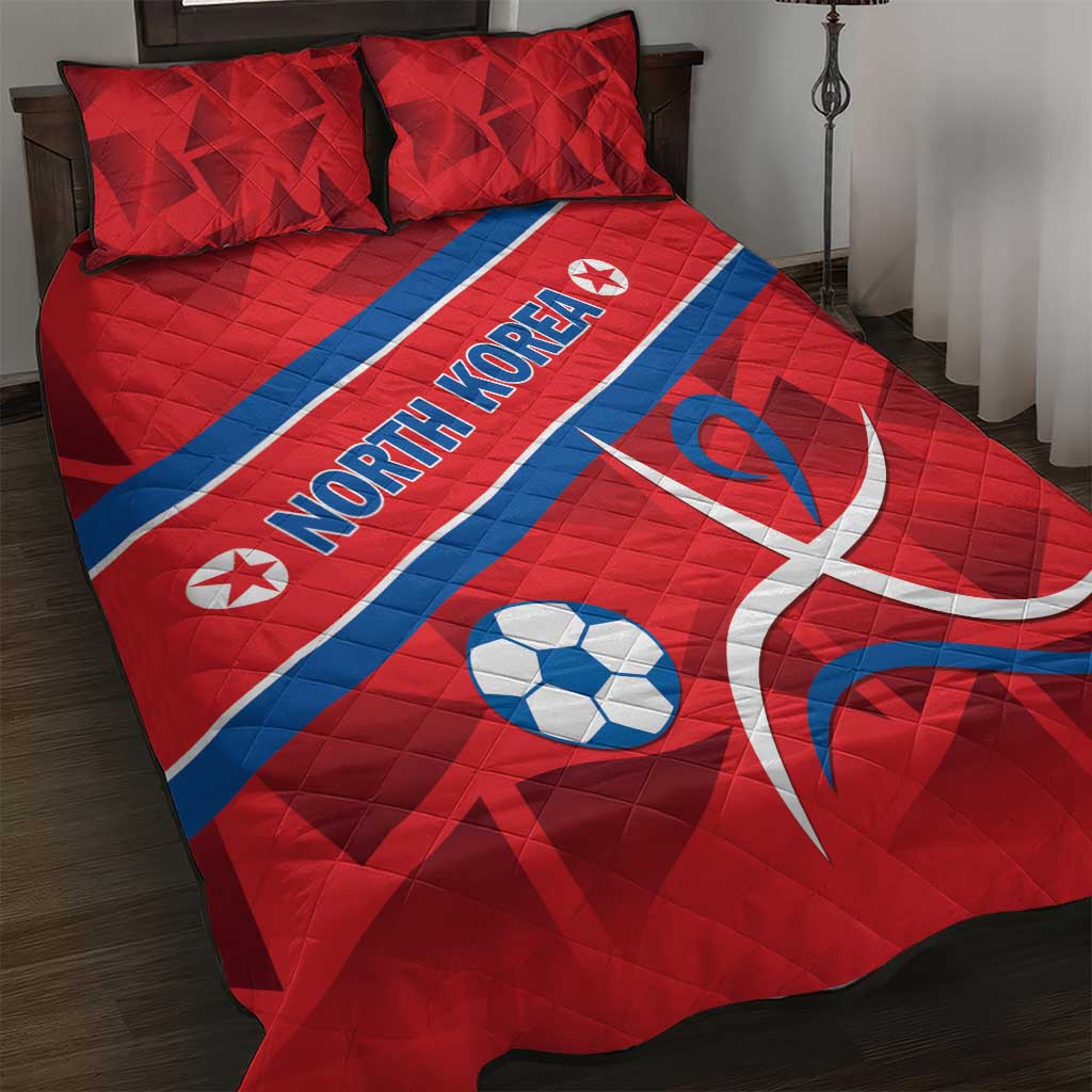 North Korea Football Quilt Bed Set Go Champion - Wonder Print Shop